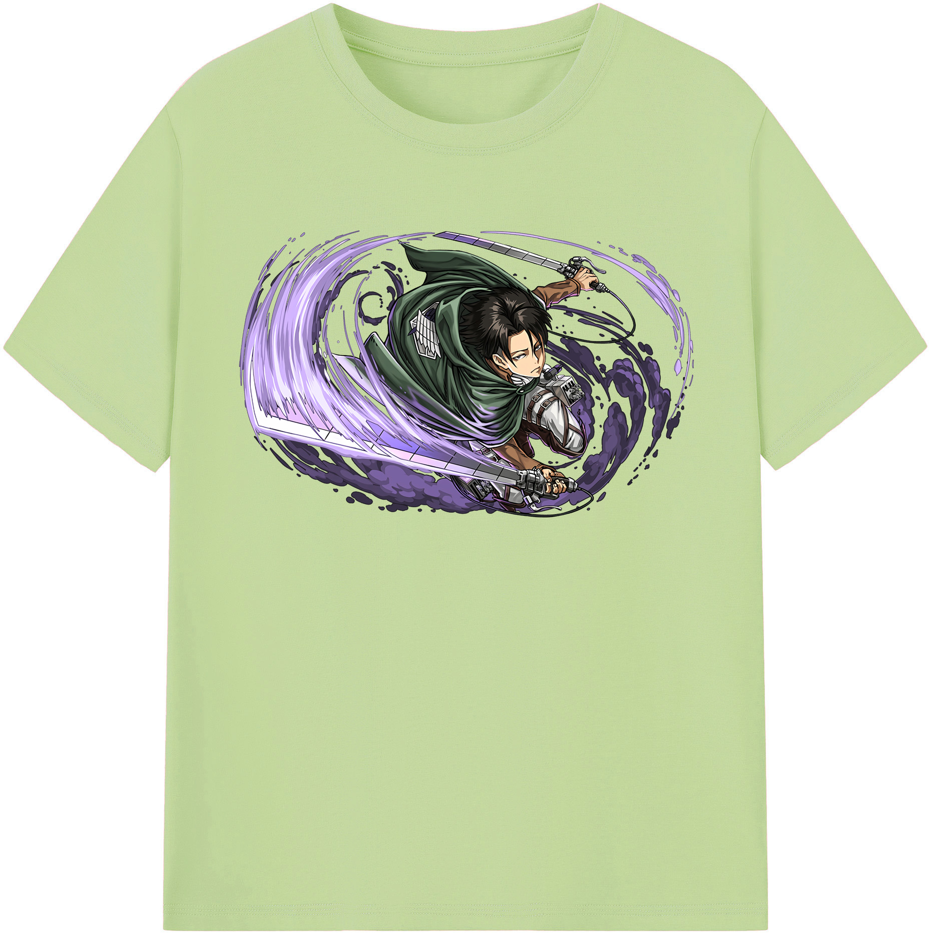 （画像用） 進撃の巨人 リヴァイ·アッカーマン Attack on Titan Levi Ackerman 綿100％半袖Tシャツ（フロントプリント）